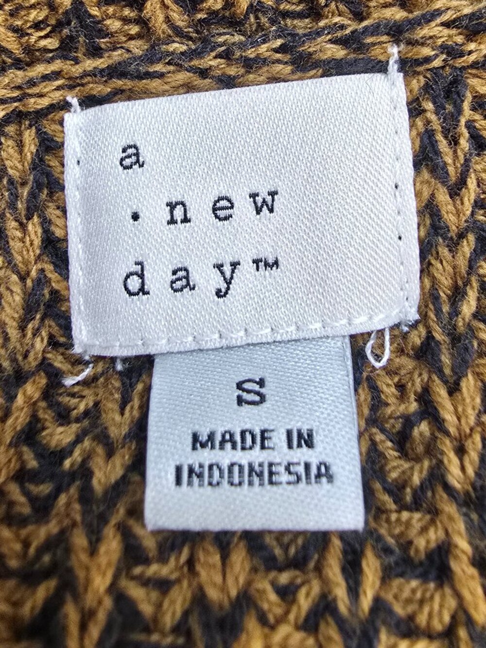 A New Day Button Front Cardigan - Brown and Black - Picture 5 of 6